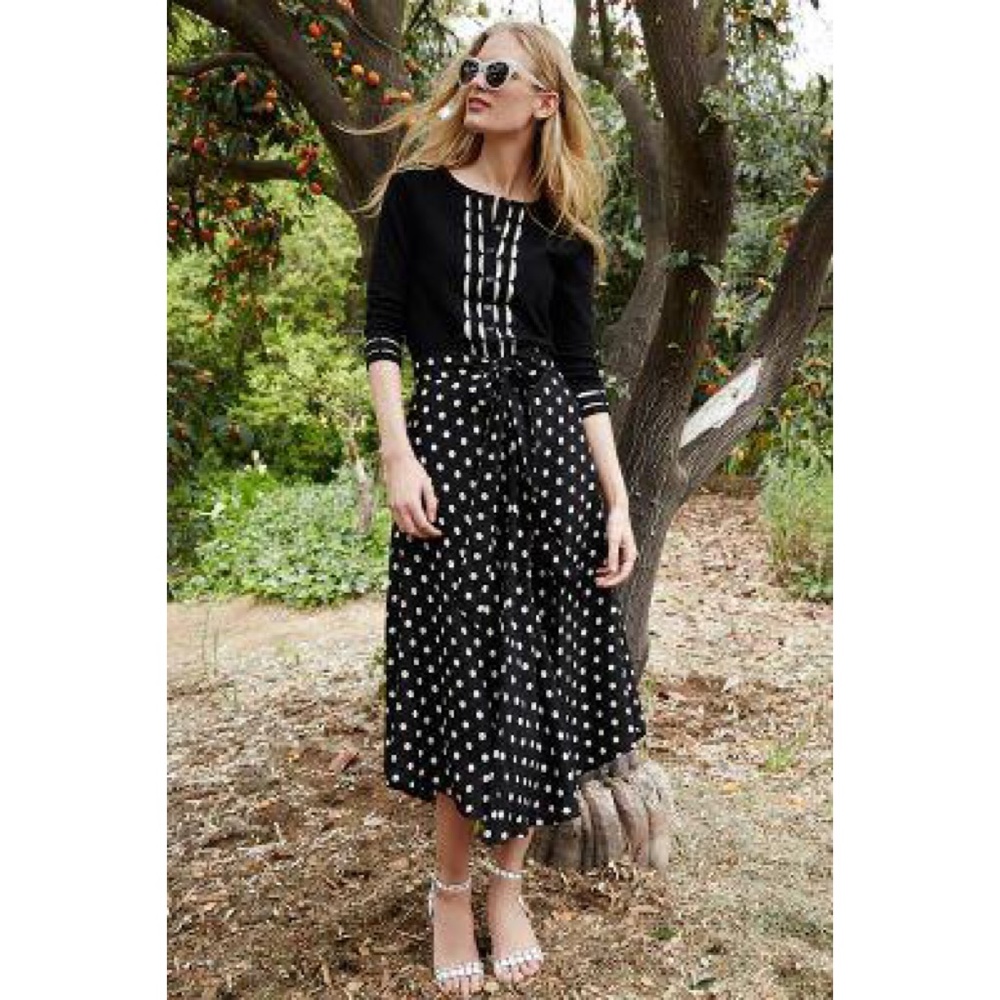 Anthropologie PORRIDGE black Polka Dot Tandy Skirt